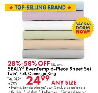 Boscov's SEALY EvenTemp 6-Piece Sheet Set offer