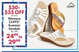Boscov's Womens CLIFFS Summer Sandals offer