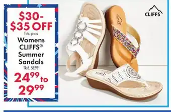 Boscov's Womens CLIFFS Summer Sandals offer