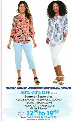 Boscov's Summer Separates offer