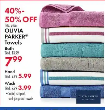 Boscov's OLIVIA PARKER Towels Bath offer