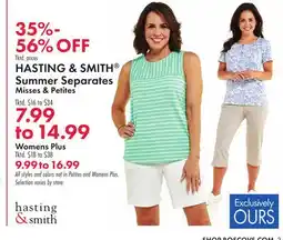 Boscov's HASTING & SMITH Summer Separates offer