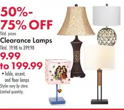 Boscov's Clearance Lamps offer