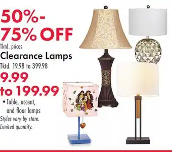 Boscov's Clearance Lamps offer