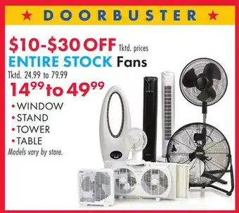 Boscov's ENTIRE STOCK Fans offer