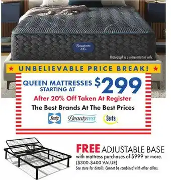 Boscov's QUEEN MATTRESSES offer
