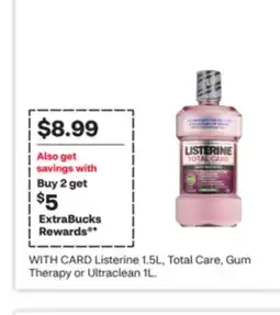 CVS Listerine 1.5L, Total Care, Gum Therapy or Ultraclean 1L offer