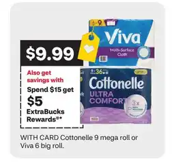 CVS Cottonelle 9 mega roll or Viva 6 big roll offer