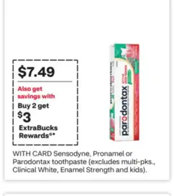 CVS Sensodyne, Pronamel or Parodontax toothpaste offer