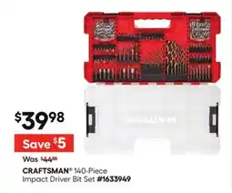 Lowe's 140-Piece Impact Driver Bit Set offer