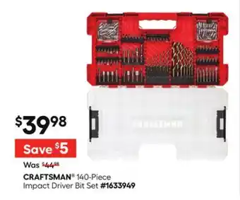 Lowe's 140-Piece Impact Driver Bit Set offer