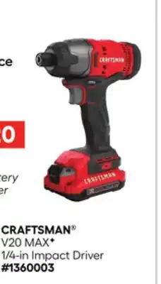 Lowe's V20 MAXF 1/4-in Impact Driver offer