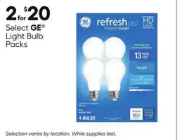 Lowe's Select GE Light Bulb Packs offer