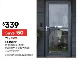 Lowe's In-Stock 80 Split Fullview Tradewinds Storm Door offer