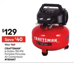 Lowe's 6-Gallon 150-PSI Portable Pancake Air Compressor offer