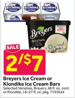 Stop&Shop Breyers Ice Cream or Klondike Ice Cream Bars offer