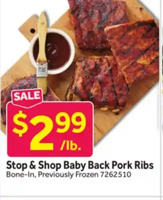 Stop&Shop Stop & Shop Baby Back Pork Ribs offer