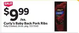 Stop&Shop Curly's Baby Back Pork Ribs offer