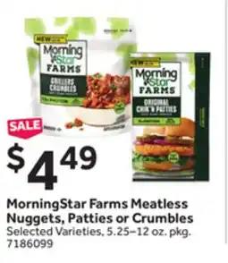 Stop&Shop MorningStar Farms Meatless Nuggets, Patties or Crumbles offer