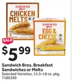Stop&Shop Sandwich Bros. Breakfast Sandwiches or Melts offer
