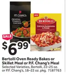 Stop&Shop Bertolli Oven Ready Bakes or Skillet Meal or P.F. Chang's Meal offer