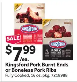 Stop&Shop Kingsford Pork Burnt Ends or Boneless Pork Ribs offer