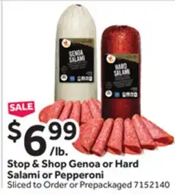 Stop&Shop Stop & Shop Genoa or Hard Salami or Pepperoni offer