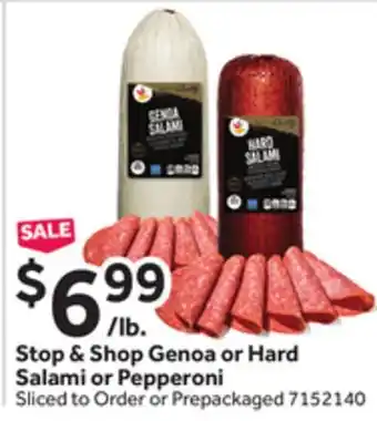 Stop&Shop Stop & Shop Genoa or Hard Salami or Pepperoni offer