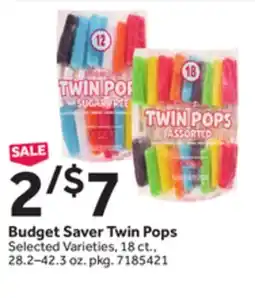 Stop&Shop Budget Saver Twin Pops offer