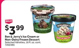 Stop&Shop Ben & Jerry's Ice Cream or Non-Dairy Frozen Dessert offer