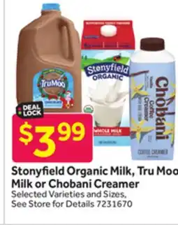 Stop&Shop Stonyfield Organic Milk, Tru Moo Milk or Chobani Creamer offer
