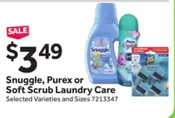 Stop&Shop Snuggle, Purex or Soft Scrub Laundry Care offer