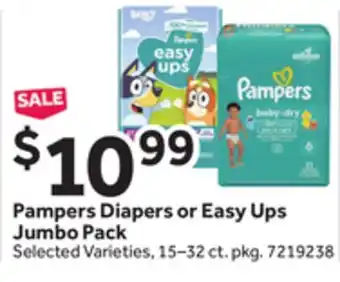 Stop&Shop Pampers Diapers or Easy Ups Jumbo Pack offer