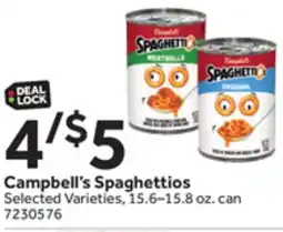 Stop&Shop Campbell's Spaghettios offer