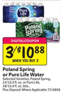 Stop&Shop Poland Spring or Pure Life Water offer
