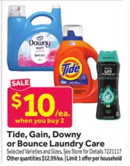 Stop&Shop Tide, Gain, Downy or Bounce Laundry Care offer