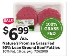 Stop&Shop Nature's Promise Grass Fed 90% Lean Ground Beef Patties offer