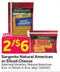 Stop&Shop Sargento Natural American or Sliced Cheese offer