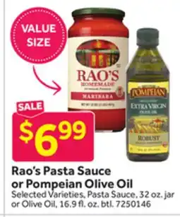 Stop&Shop Rao's Pasta Sauce or Pompeian Olive Oil offer