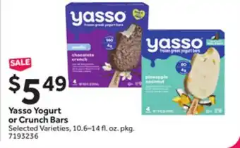 Stop&Shop Yasso Yogurt or Crunch Bars offer