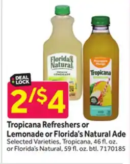 Stop&Shop Tropicana Refreshers or Lemonade or Florida's Natural Ade offer