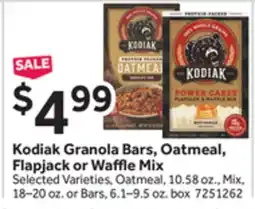 Stop&Shop Kodiak Granola Bars, Oatmeal, Flapjack or Waffle Mix offer