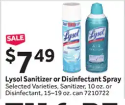 Stop&Shop Lysol Sanitizer or Disinfectant Spray offer