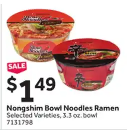Stop&Shop Nongshim Bowl Noodles Ramen offer