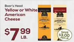 DeCicco & Sons Boar's Head Yellow or White American Cheese offer