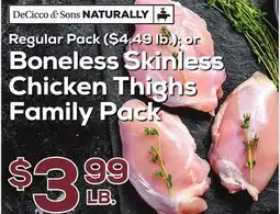 DeCicco & Sons Boneless Skinless Chicken Thighs Pack offer