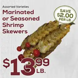DeCicco & Sons Marinated or Seasoned Shrimp Skewers offer