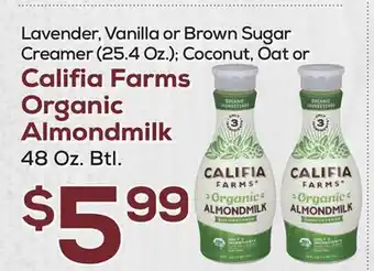 DeCicco & Sons Califia Farms Organic Almondmilk offer