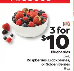 Weis Markets Blueberries pint Raspberries, Blackberries, or Golden Berries 6 oz offer