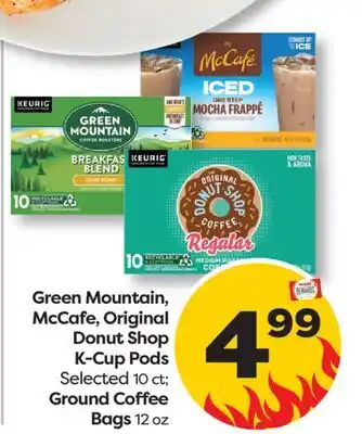 Weis Markets Green Mountain, McCafe, Original Donut Shop K-Cup Pods Selected 10 ct Ground Coffee Bags 12 oz offer